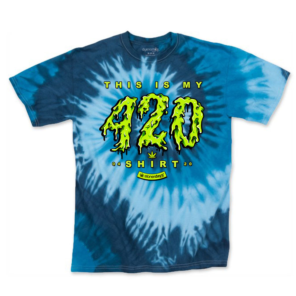 This is my 420 Shirt Men's Blue Tie Dye Tee