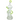 A front view of the Looking Glass Clear Recycler Rig, showcasing its clear glass construction and intricate bubbler design.