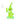 A three-quarter view of the Dahlia Mini Rig, a vibrant green glass piece with a unique, compact design.