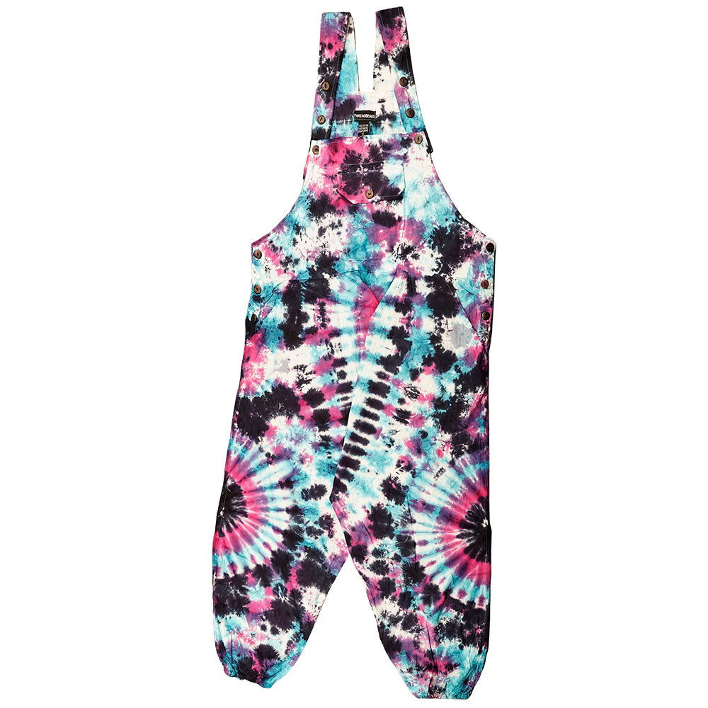 Multicolor Tie Dye Overalls