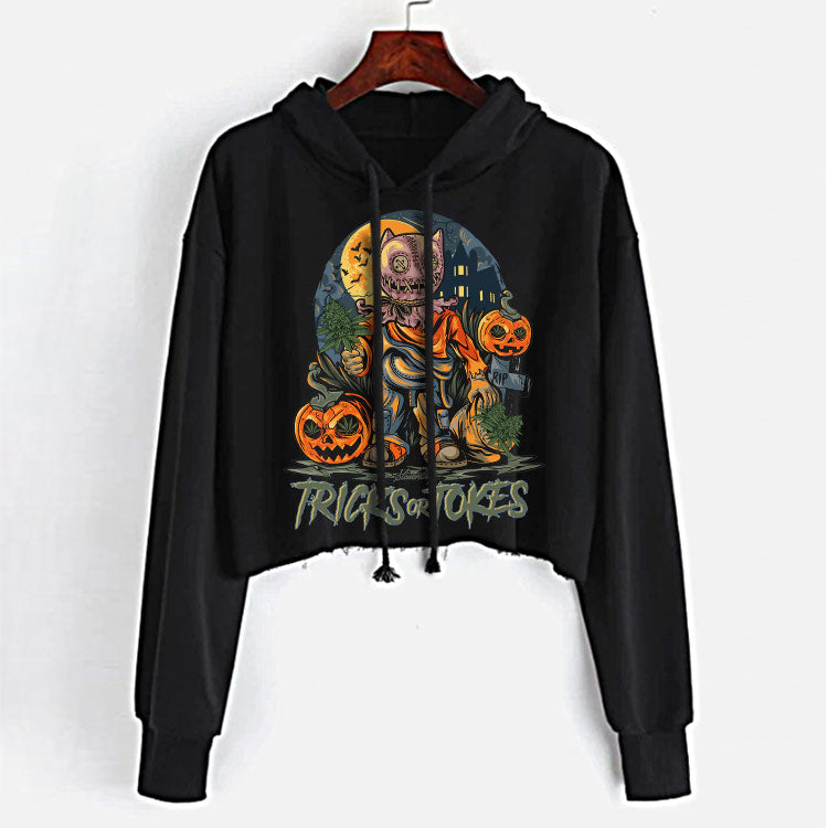 Tricks or Tokes Crop Top Hoodie