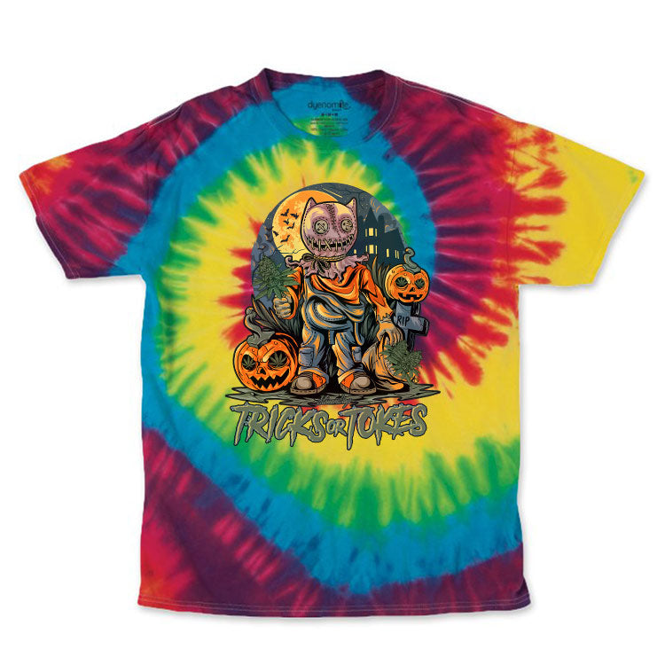 Tricks or Tokes Rainbow Tie-Dye T-Shirt