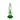 Front view of the Phaser Bong, a green glass water pipe with a unique, rounded shape and simple design.