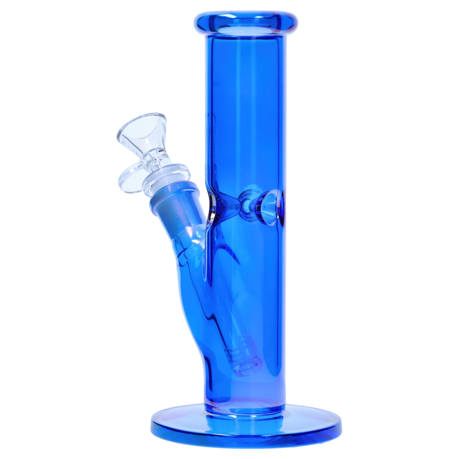 Neon Straight Tube with Ice Pinch Bong