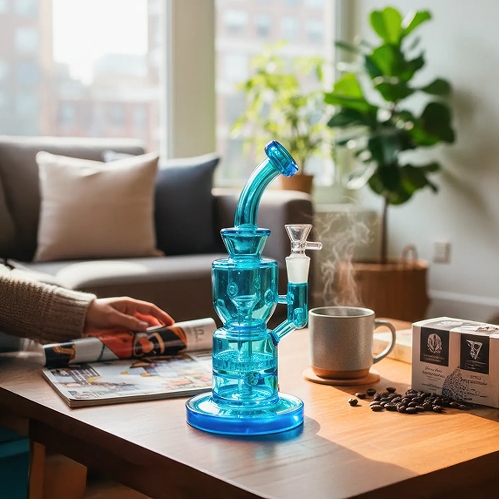 DankStop Neon Bent Neck - Honeycomb Perc Water Pipe