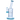 Three-quarter view of the Cloud Cali Inc DankStop 8-inch Showerhead Dual-Use Water Pipe w/ Colored Accents showing clear glass body, turquoise rim and accents, and angled mouthpiece.