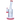 Three-quarter view of the Cloud Cali Inc DankStop 8-inch Showerhead Dual-Use Water Pipe w/ Colored Accents showing clear glass with red rim accents, angled mouthpiece, and percolator inside.