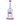 Centered vertical close-up of the Cloud Cali Inc DankStop 8-inch Showerhead Dual-Use Water Pipe w/ Colored Accents showing clear glass with red accents, downstem, and percolator.