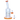 Angled close-up of the Cloud Cali Inc DankStop 8-inch Showerhead Dual-Use Water Pipe w/ Colored Accents showing clear glass with orange rim accents and a visible showerhead percolator.