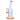 Angled side view of the Cloud Cali Inc DankStop 8-inch Showerhead Dual-Use Water Pipe w/ Colored Accents showing clear glass with orange rim accents, percolator, and tilted neck.