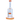 Centered close-up of the Cloud Cali Inc DankStop 8-inch Showerhead Dual-Use Water Pipe w/ Colored Accents showing its clear glass chamber, orange rim accents, and top-down perspective.