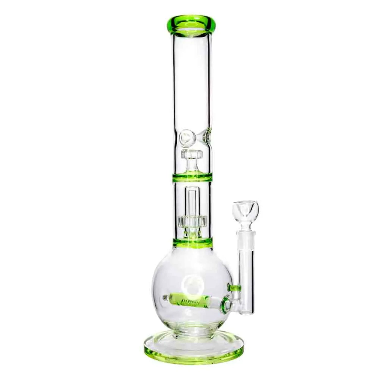 DankStop Inline Glass Ball with UFO & Circ Perc Bong - 16 in.