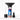 Close-up front view of the Smoothee Funnel + Stash Jar Bundle showing a black funnel perched on a colorful tiger-designed stash jar against a bright white background.