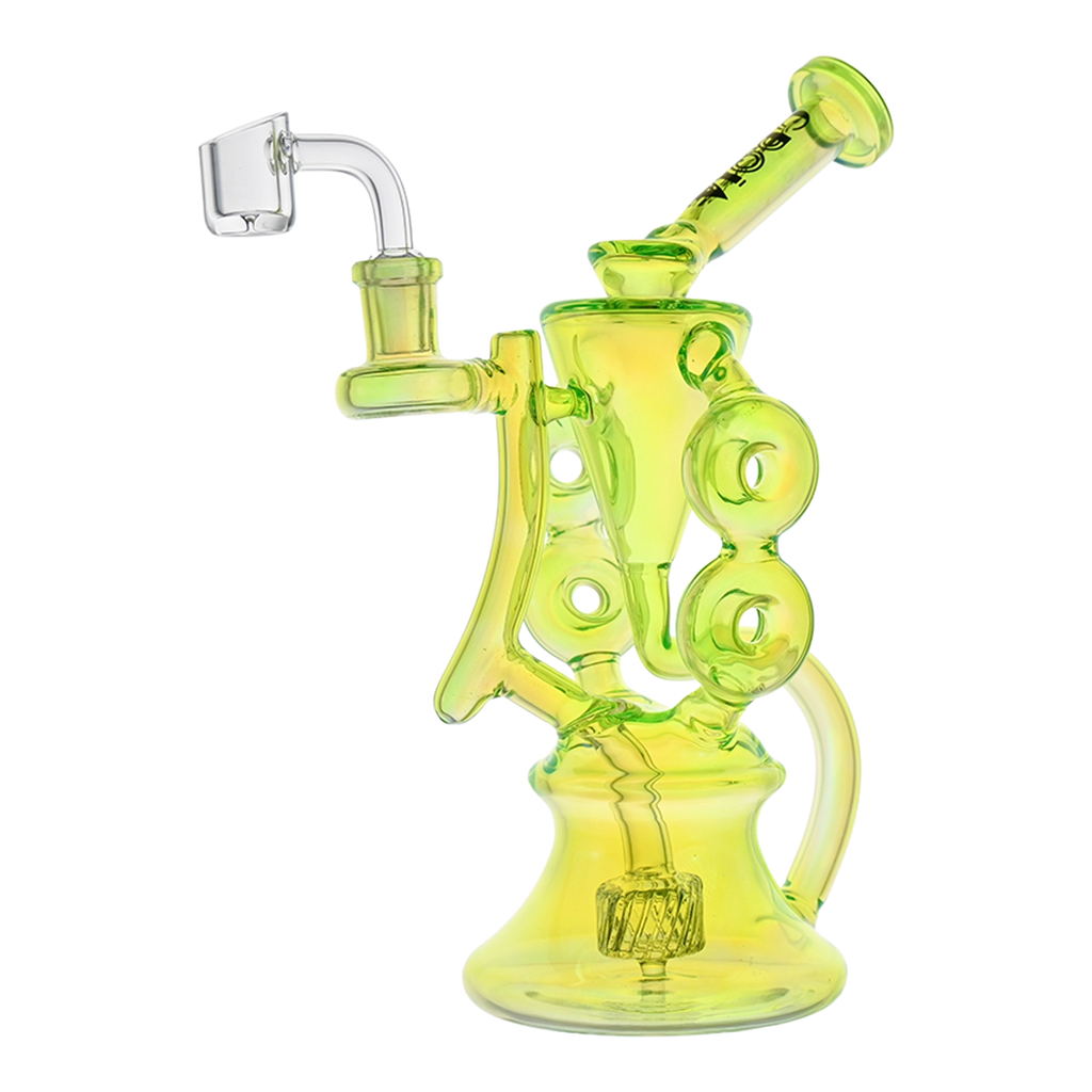 Croia Glass 10" Symmetrical Quad-Donut Klein Recycler Dab Rig | Croia Glass