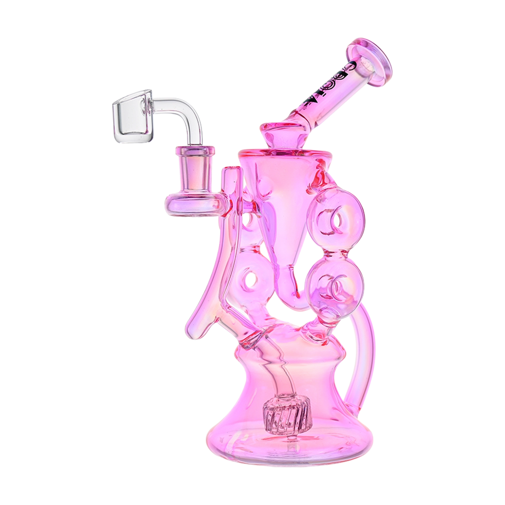 Croia Glass 10" Symmetrical Quad-Donut Klein Recycler Dab Rig | Croia Glass