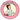 Circular pink logo showing a retro nurse holding a tray with a bong and herb jars, centered in the Blazy Susan 8" Silicone Tray Mat.