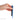 Hand holding the blue Ooze ConNectar by Stache - 510 Thread Dab Straw Vape Pen Attachment with a black battery fitted into its slim vertical slot against a white background