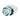 Close-up angled view of the Empire Glassworks Puffco Pivot Glass Mouthpiece - Avenge the Arctic showing its clear teal-tinted spiral tip and glossy black accent on a white background