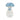 Close-up, front view of the Empire Glassworks PuffCo Pivot Glass Mouthpiece - Blue Mushroom showing a blue polka-dotted mushroom cap atop a clear glass stem.