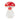 Close-up front view of the Empire Glassworks PuffCo Pivot Glass Mouthpiece - Red Mushroom showing a glossy red spotted cap and clear stem.