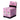 Three-quarter view of a pink counter display box showing rows of individual Blazy Susan Purize Activated Carbon Filter Tips - 10ct - Display Box packs with visible "Regular" labels and a stylized logo.