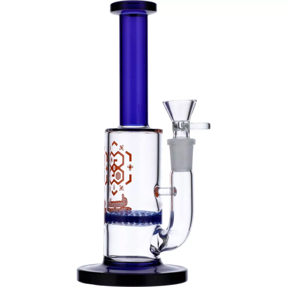 DankStop Straight Tube Colored Glass Bong | Blue