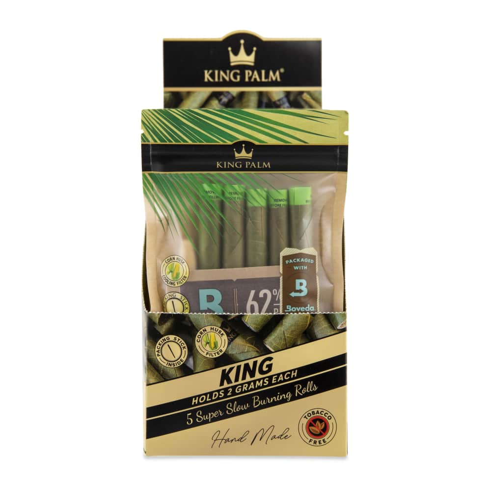 King Size Natural Pre-Rolled 5-Pack Leaf Tubes - Box of 15