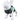 Three-quarter view of a white mannequin dog wearing the DankStop Dankstop EBHP-HARNESS-XLARG green patterned harness with black trim against a white background