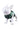 Three-quarter view of a white mannequin dog wearing the DankStop Dankstop EBHP-HARNESS-XLARG green patterned harness with black trim against a white background