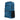 Side view of the Traveler Smell Proof Backpack, a blue bag with black accents and multiple zippered compartments.