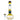 Front view of the DankStop Jerome Baker Designs and Grasscity Dichro Fumed Glass Ice Bong | Green showing a straight yellow-green beaker tube with rounded base, blue accent bowl and white background
