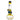 Centered front view of the DankStop Jerome Baker Designs and Grasscity Dichro Fumed Glass Ice Bong | Green showing its rounded beaker base, straight neck, and yellow-green dichro accents.