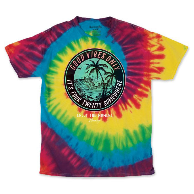 It's 420 Somewhere Men's Rainbow Tie Dye Tee