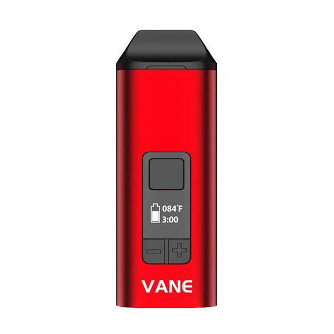 Front view of the Yocan Vane Portable Vaporizer, showcasing its sleek, rectangular design against a plain white background.
