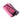 Angled close-up of the pink Blazy Susan Resin Blaster Magnetic Scrubber on white background, casting a soft shadow and showing its textured pink scrubbing pad.