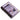 Angled top-down view of the purple patterned Blazy Susan Blazy Smoker's Kit in its box showing tray, grinder and rolling tools through a clear window.