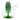 Front view of the Proxy Ripple, a green glass water pipe with a rounded base and a slightly curved neck.