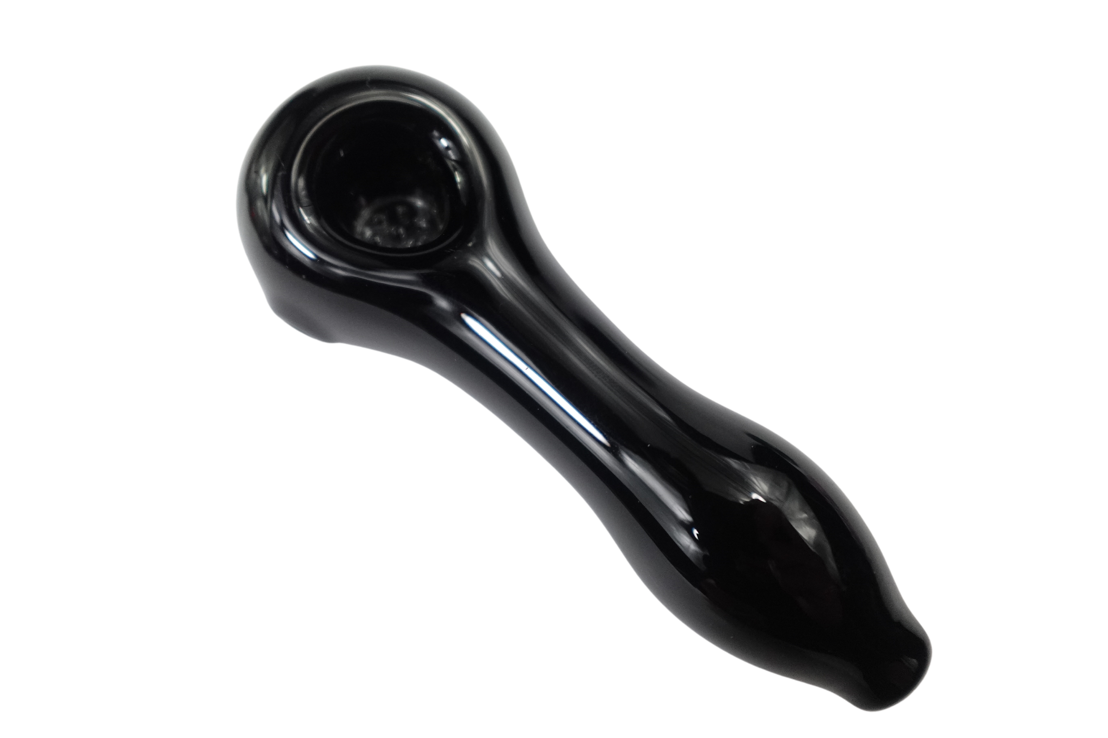 A side view of the Classic Heavy Duty Spoon Pipe, showing the dark-colored bowl and curved shape against a plain white background.