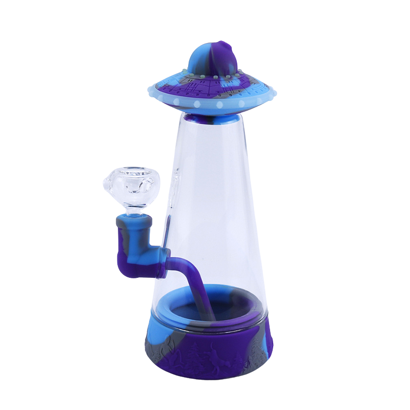 Flying Saucer Silicone & Glass Water Pipe