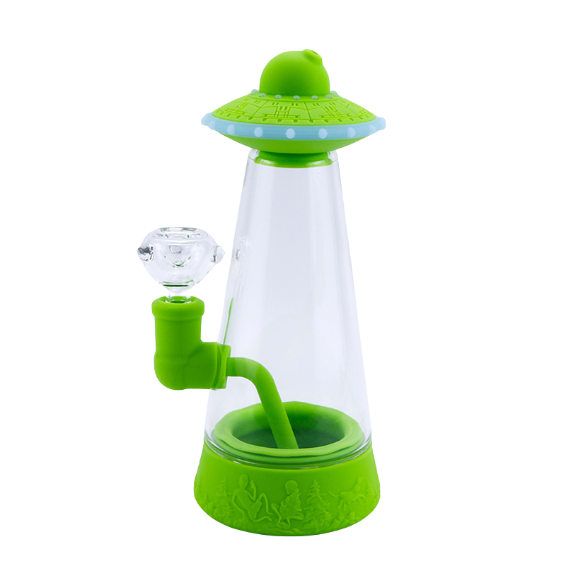 Flying Saucer Silicone & Glass Water Pipe