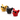 A side view of three colorful French Bulldog Grinders, arranged in a row against a plain white background.