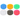 A top-down view of the 2-Piece Plastic Grinder in multiple colors, arranged in a circular pattern on a white background.