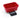 A front view of the Crimson Scale Collapsible Bowl, showing a digital display on its compact, red surface.
