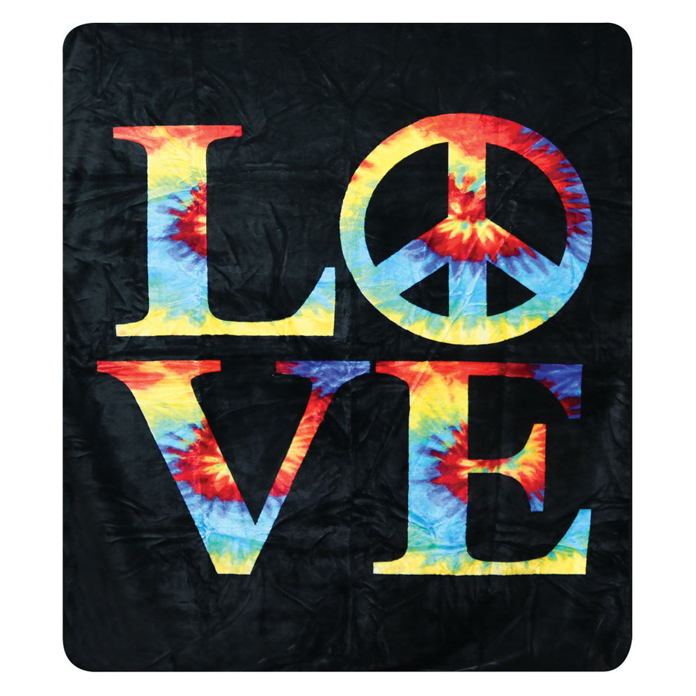 Love Tie Dye Fleece Blanket