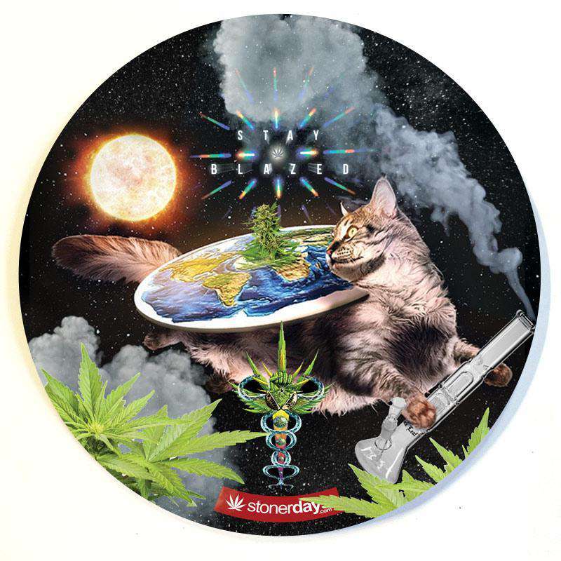 Flat Earth Kitty Dab Mat