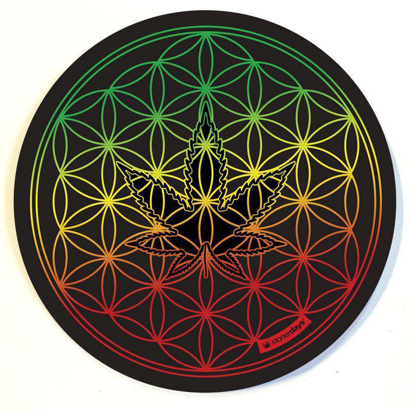 Flower of Life Rasta Dab Mat