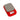 A top-down view of the Flex Mini Scale, displaying a digital readout on its compact, red surface.