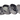 A partially disassembled Cloud 8 Chromium Alloy Grinder shows its four gun metal pieces arranged in a diagonal line.