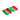 Angled top-down view of an open Rasta-colored DankStop Silicone Square Keychain Container showing its red, yellow, and green marbled interior and attached loop.