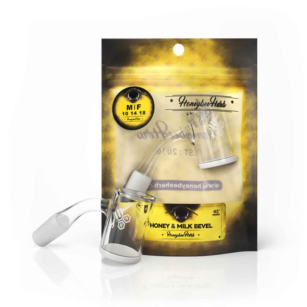 Honeybee Herb Honey & Milk Bevel Quartz Banger 45° Yellow Line